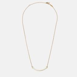 Pre Owned Tiffany & Co. T Smile 18k Yellow Gold Small Model Necklace