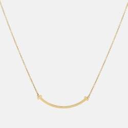 Pre Owned Tiffany & Co. T Smile 18k Yellow Gold Small Model Necklace