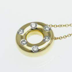 Pre Owned Tiffany & Co. 18K Yellow Gold, Platinum and Diamond Etoile Pendant Necklace