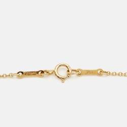 Pre Owned Tiffany & Co. Elsa Peretti Open Heart Diamond 18K Yellow Gold Necklace