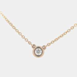Tiffany & Co. 18K Rose Gold and Diamond Elsa Peretti Diamonds By The Yard Pendant Necklace 