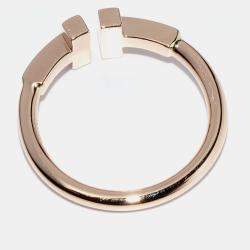 Tiffany & Co. 18K Rose Gold T Wire Band Ring EU 47