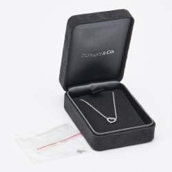 Tiffany & Co. Mini Metro Heart 18k White Gold Necklace