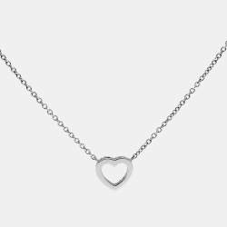 Tiffany & Co. Mini Metro Heart 18k White Gold Necklace