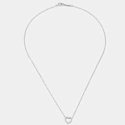 Tiffany & Co. Mini Metro Heart 18k White Gold Necklace