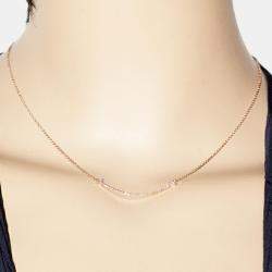 Tiffany & Co. 18K Rose Gold and Diamond T Smile Pendant Necklace
