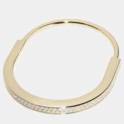 Tiffany & Co. 18K Yellow Gold and Diamond Lock Bangle Bracelet
