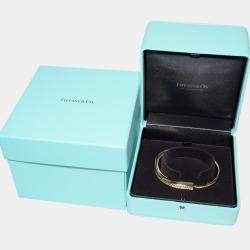 Tiffany & Co. 18K Yellow Gold and Diamond Lock Bangle Bracelet