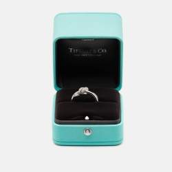 Tiffany & Co. Tiffany Knot Double Row Diamond 18k White Gold Ring Size 55