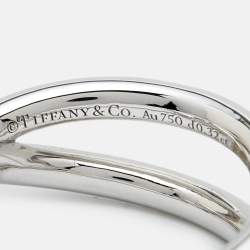 Tiffany & Co. Tiffany Knot Double Row Diamond 18k White Gold Ring Size 55