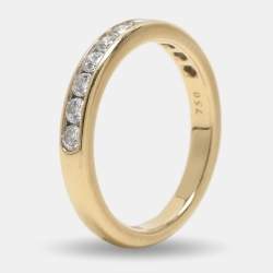 Pre Owned Tiffany & Co. Diamond Yellow Gold and Diamond Half Eternity Wedding Band Ring 49