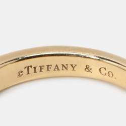 Pre Owned Tiffany & Co. Diamond Yellow Gold and Diamond Half Eternity Wedding Band Ring 49