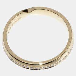 Tiffany & Co 18K Yellow Gold Diamond Nesting Narrow Band Ring