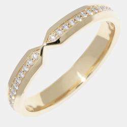 Tiffany & Co 18K Yellow Gold Diamond Nesting Narrow Band Ring