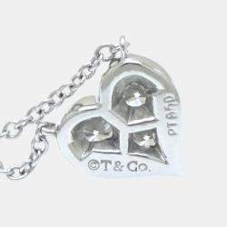 Pre Owned Tiffany & Co. Platinum and Diamond Sentimental Heart Necklace