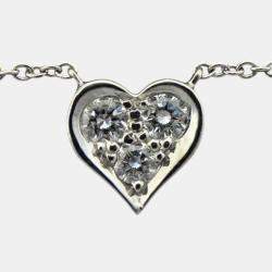 Pre Owned Tiffany & Co. Platinum and Diamond Sentimental Heart Necklace