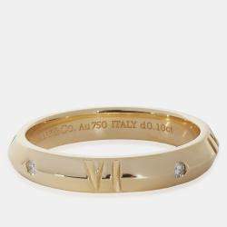 Tiffany & Co. 18k Yellow Gold and Diamond Atlas Band Ring EU 66