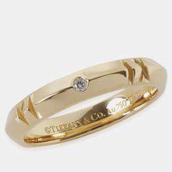 Tiffany & Co. 18k Yellow Gold and Diamond Atlas Band Ring EU 66
