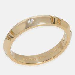 Tiffany & Co. 18k Yellow Gold and Diamond Atlas Band Ring EU 66