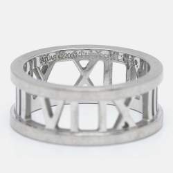 Tiffany & Co. Atlas 18k White Gold Ring Size 47