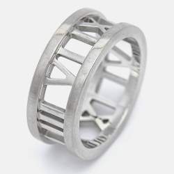 Tiffany & Co. Atlas 18k White Gold Ring Size 47