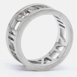 Tiffany & Co. Atlas 18k White Gold Ring Size 47