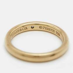 Tiffany & Co. Elsa Peretti Diamond 18k Yellow Gold Ring Size 50.5