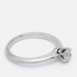 Tiffany & Co Setting 0.31 Carat Diamond Platinum Solitaire Ring Size 50