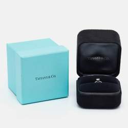 Tiffany & Co Setting 0.31 Carat Diamond Platinum Solitaire Ring Size 50
