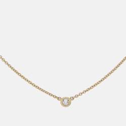 Pre Owned Tiffany & Co. Elsa Peretti Diamonds by the Yard 18k Yellow Gold Necklace