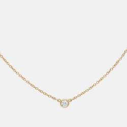 Pre Owned Tiffany & Co. Elsa Peretti Diamonds by the Yard 18k Yellow Gold Necklace