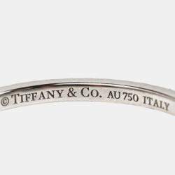 Pre Owned Tiffany & Co K18WG White Gold Diamond T Wire Full Circle Ring