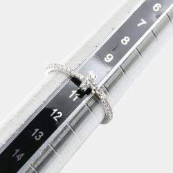 Pre Owned Tiffany & Co K18WG White Gold Diamond T Wire Full Circle Ring