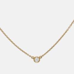 Pre Owned Tiffany & Co. Elsa Peretti Diamonds By the Yard 18k Yellow Gold Necklace