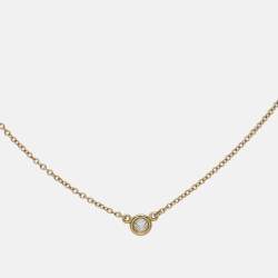 Pre Owned Tiffany & Co. Elsa Peretti Diamonds By the Yard 18k Yellow Gold Necklace
