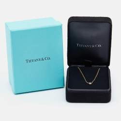 Pre Owned Tiffany & Co. Elsa Peretti Diamonds By the Yard 18k Yellow Gold Necklace