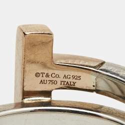 Pre Owned Tiffany & Co. T Square 18K Rose Gold Sterling Silver Wrap Ring 50