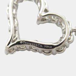 Tiffany & Co. Platinum Diamond Heart Necklace Clear Natural Material