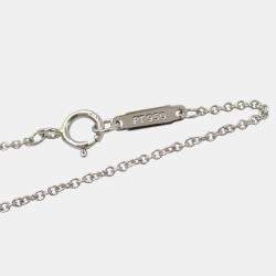 Tiffany & Co. Platinum Diamond Heart Necklace Clear Natural Material