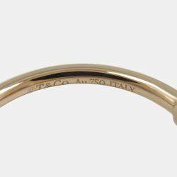 Tiffany & Co. 18K Rose Gold and Diamond T Wire Band Ring EU 53