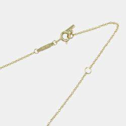 Tiffany & Co. 18k Yellow Gold Diamond T Smile Necklace Clear Metal