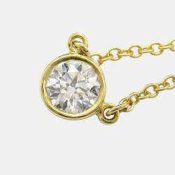 Pre Owned Tiffany & Co. Diamond Necklace 18k Yellow Gold Clear Metal