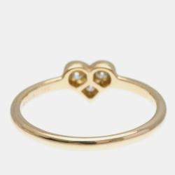 Tiffany & Co. 18K Pink Gold Sentimental Heart Diamond Band Ring EU 54.5