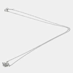 Tiffany & Co. Platinum Diamond Victoria Cluster Pendant Necklace