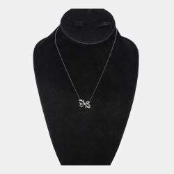 Tiffany & Co. Platinum Diamond Bow Necklace