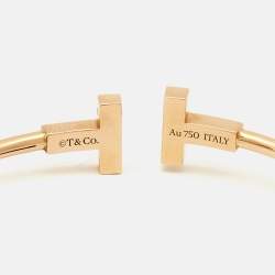 Pre Owned Tiffany & Co. Tiffany T Wire Diamond Mother of Pearl 18k Rose Gold  Bracelet