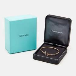 Pre Owned Tiffany & Co. Tiffany T Wire Diamond Mother of Pearl 18k Rose Gold  Bracelet