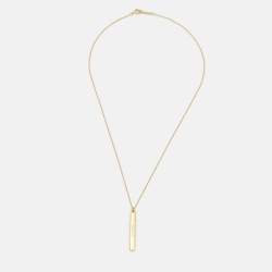 Pre Owned Tiffany & Co. Tiffany 1837 Bar 18k Yellow Gold Necklace