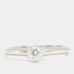 Pre Owned Tiffany & Co. Platinum and Diamond Solitaire Ring EU 48