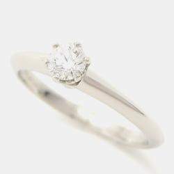 Pre Owned Tiffany & Co. Platinum and Diamond Solitaire Ring EU 48